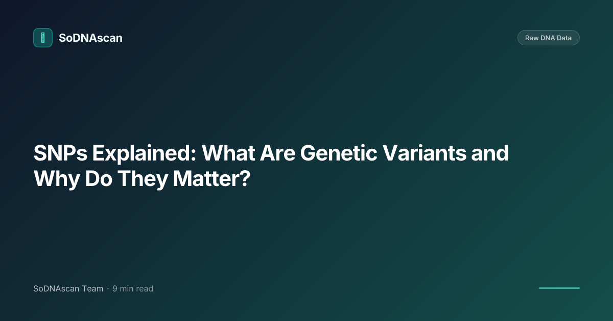 SNPs Explained: What Are Genetic Variants and Why Do They Matter?